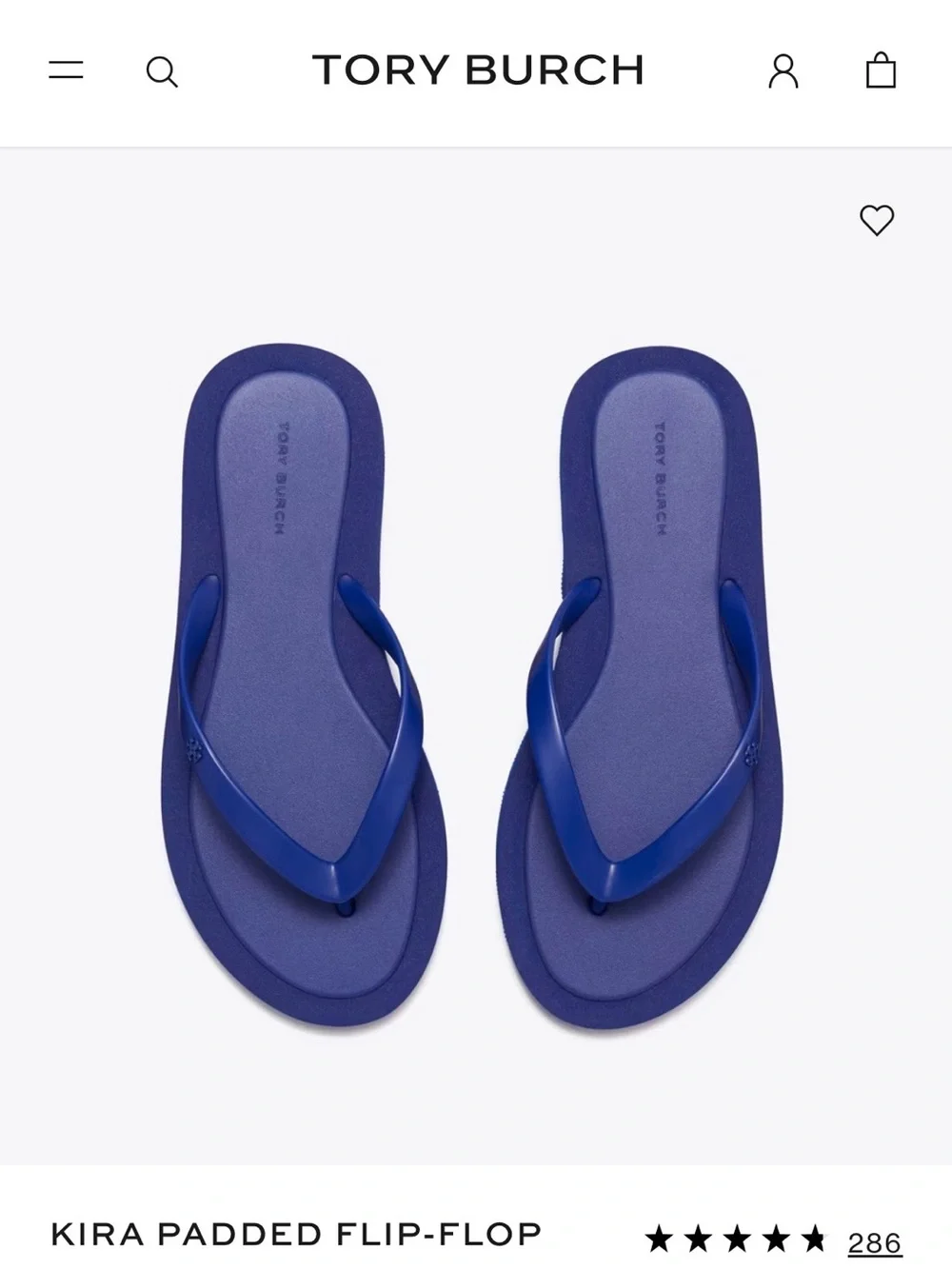 Tory Burch Kira Padded Flip-Flop in Royal Blue